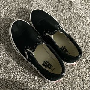 Used Kids Black Slip On Vans Size 3.5